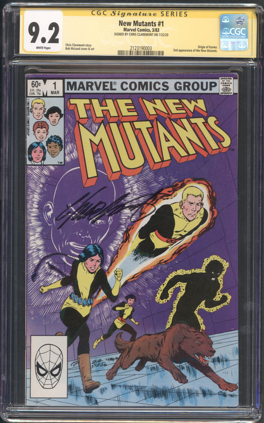 New Mutants #1  / CGC 9.2 / Chris Claremont Signature / White Pages