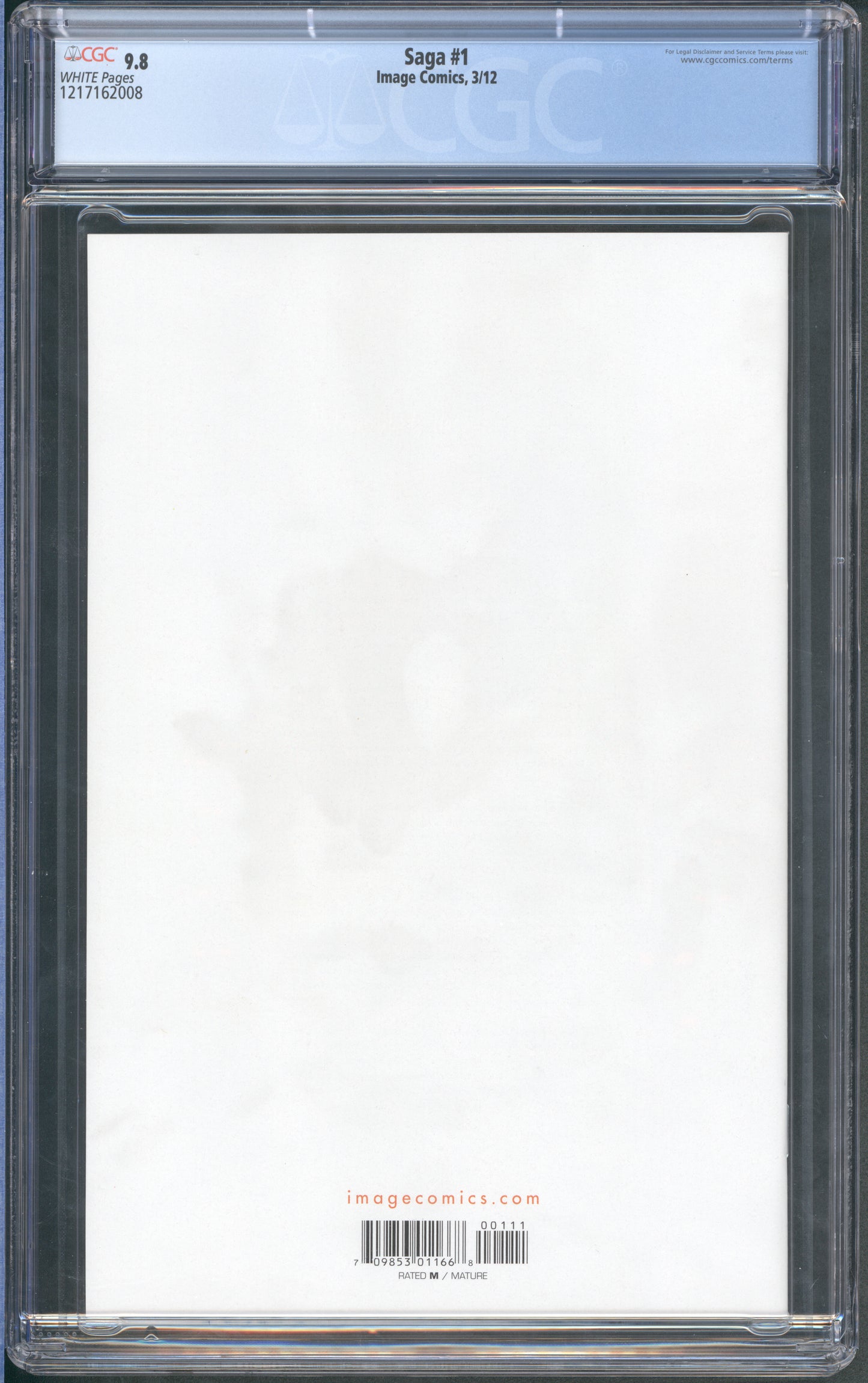 Saga #1 / CGC 9.8 / White Pages
