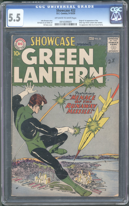 Showcase #22 1st Green Lantern (Hal Jordan) / CGC 5.5 / Silver Age Key
