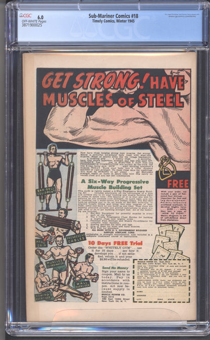 Sub-Mariner #18 / CGC 6.0 / OW Pages / Alex Schomburg Art