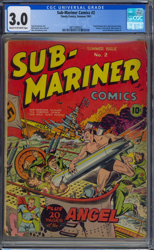 Sub-Mariner #2 / Alex Schomburg Cover / Golden Age (1941 ) CGC 3.0