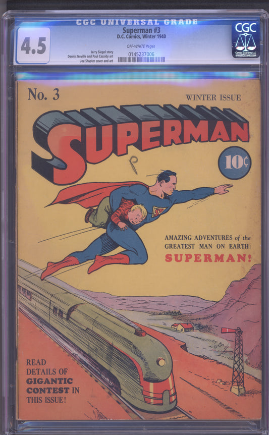 Superman #3 / CGC 4.5 / Siegel & Shuster / Golden Age