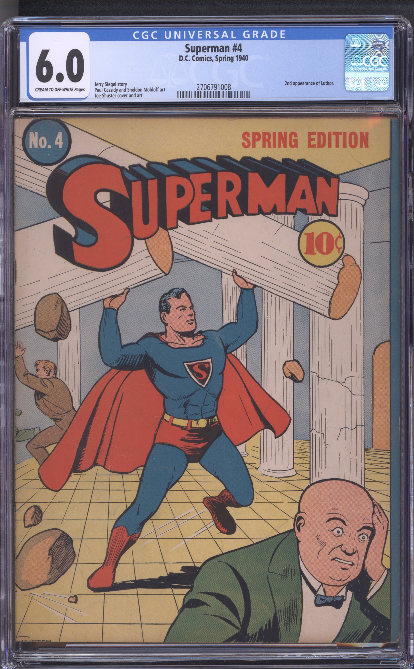 Superman #4 / CGC 6.0 / 2nd Lex Luthor / Siegel & Shuster