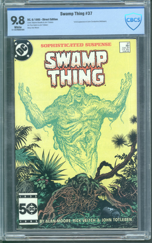 Swamp Thing #37 CBCS 9.8 / 1st John Constantine / White Pages