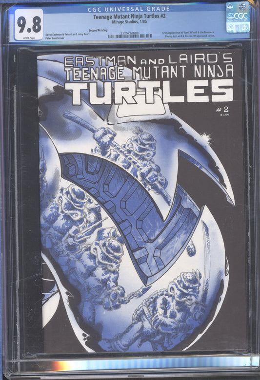 Teenage Mutant Ninja Turtles: #2 / CGC 9.8 / White Pages / 2nd Print