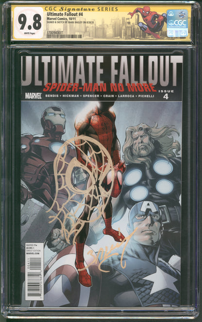 Ultimate Fallout #4 CGC 9.8 / 1st Miles Morales / Signature Series: Mark Bagley