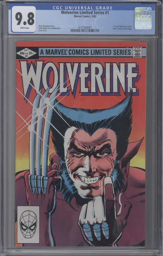 Wolverine 1 - Limited Series / CGC 9.8 / White Pages! / Frank Miller Cover !