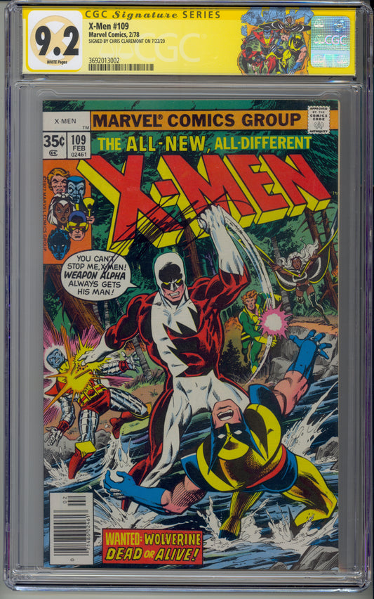 X-Men #109  CGC 9.2 / 1st Weapon Alpha / Chris Claremont Signature Series /