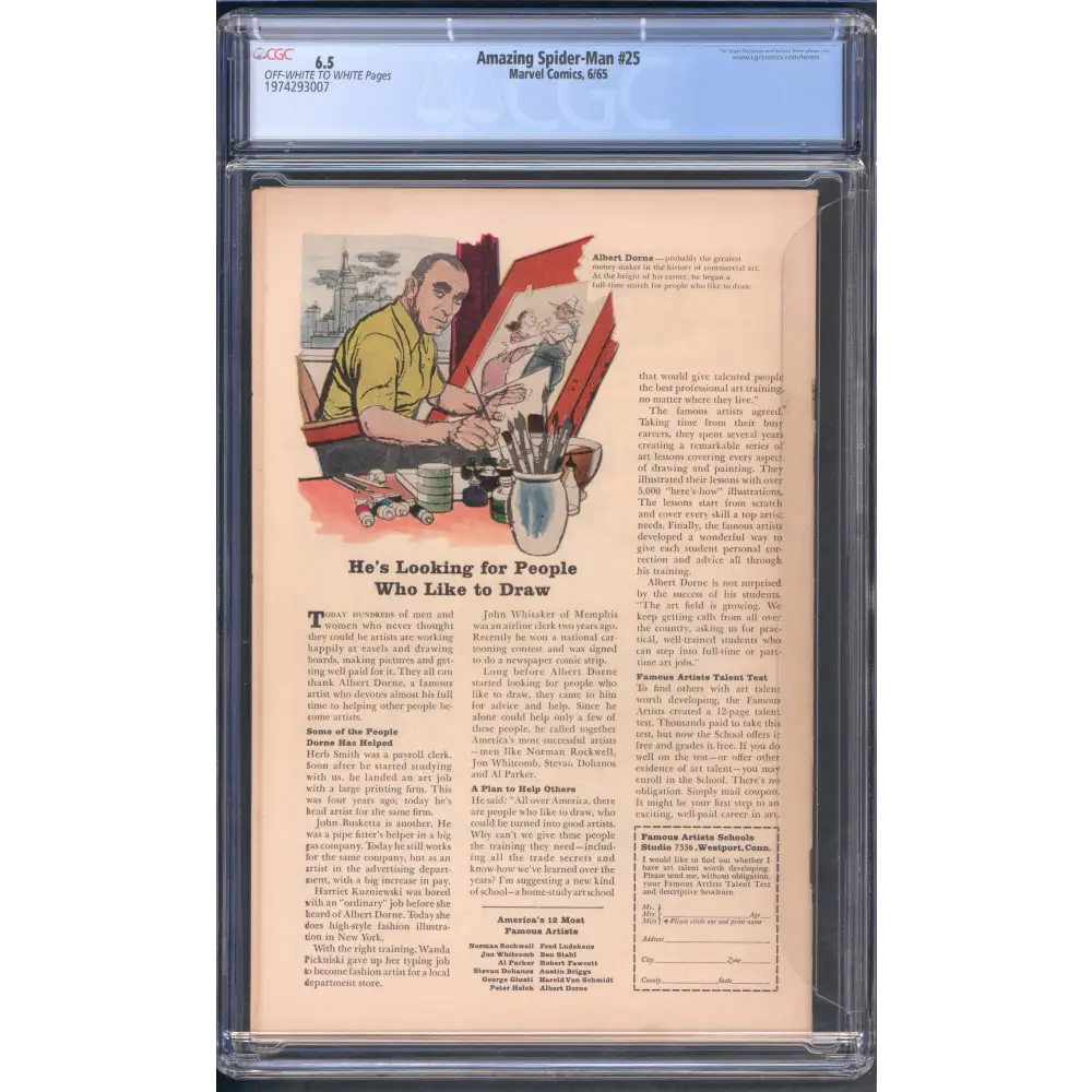 Amazing Spider-Man #25 CGC 6.5 / 1st Cameo Mary Jane