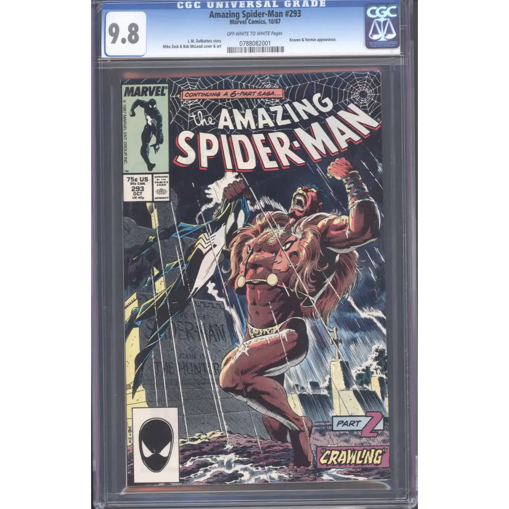 Amazing Spider-Man #293 / Kraven the Hunter Cover / CGC 9.8