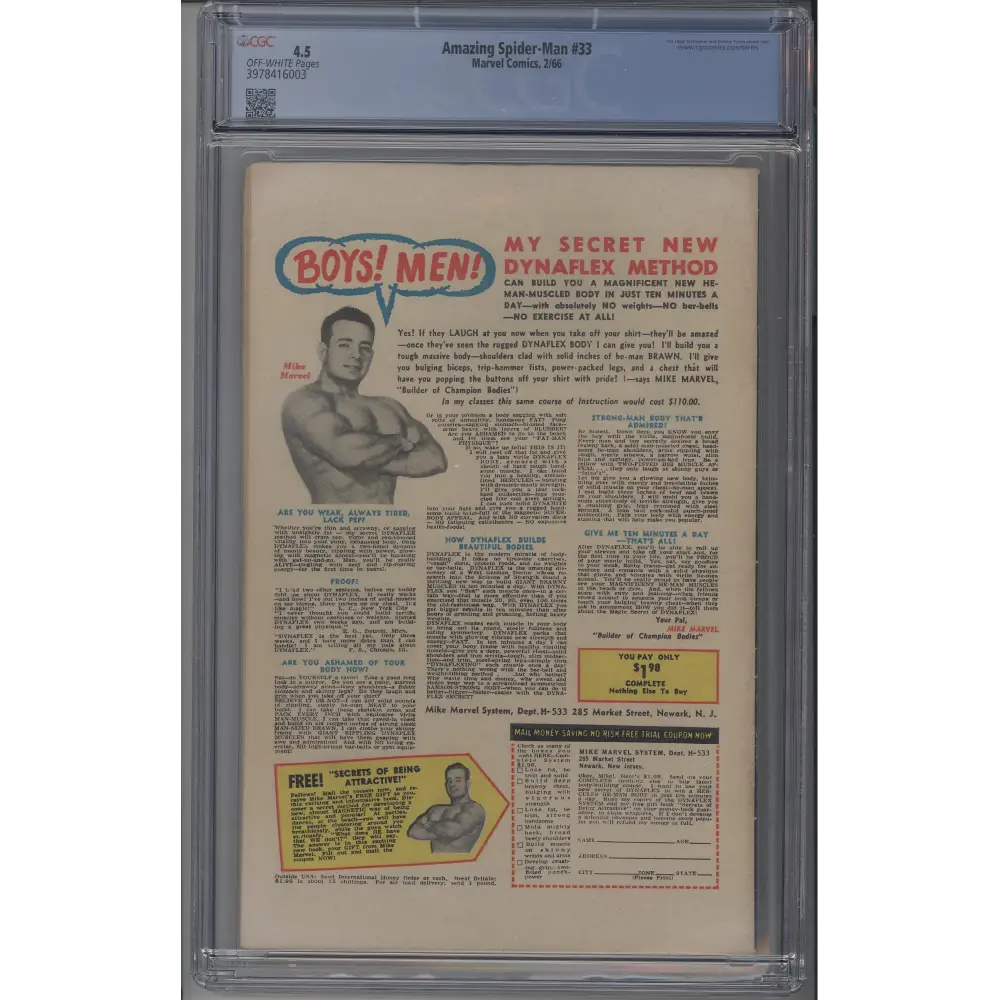 Amazing Spider-Man #33 - CGC 4.5 / Iconic Steve Ditko Cover