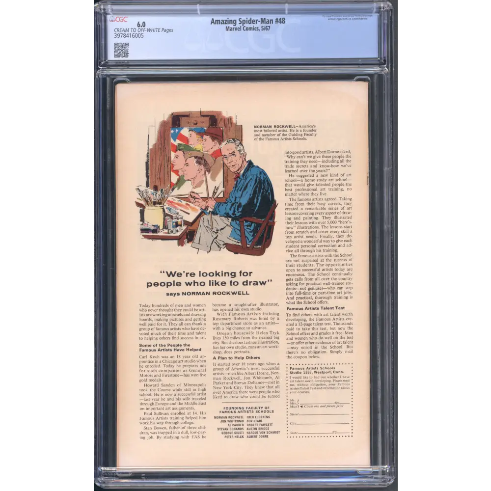 Amazing Spider-Man 48 / CGC 6.0 / 1st Blackie Drago as Vulture