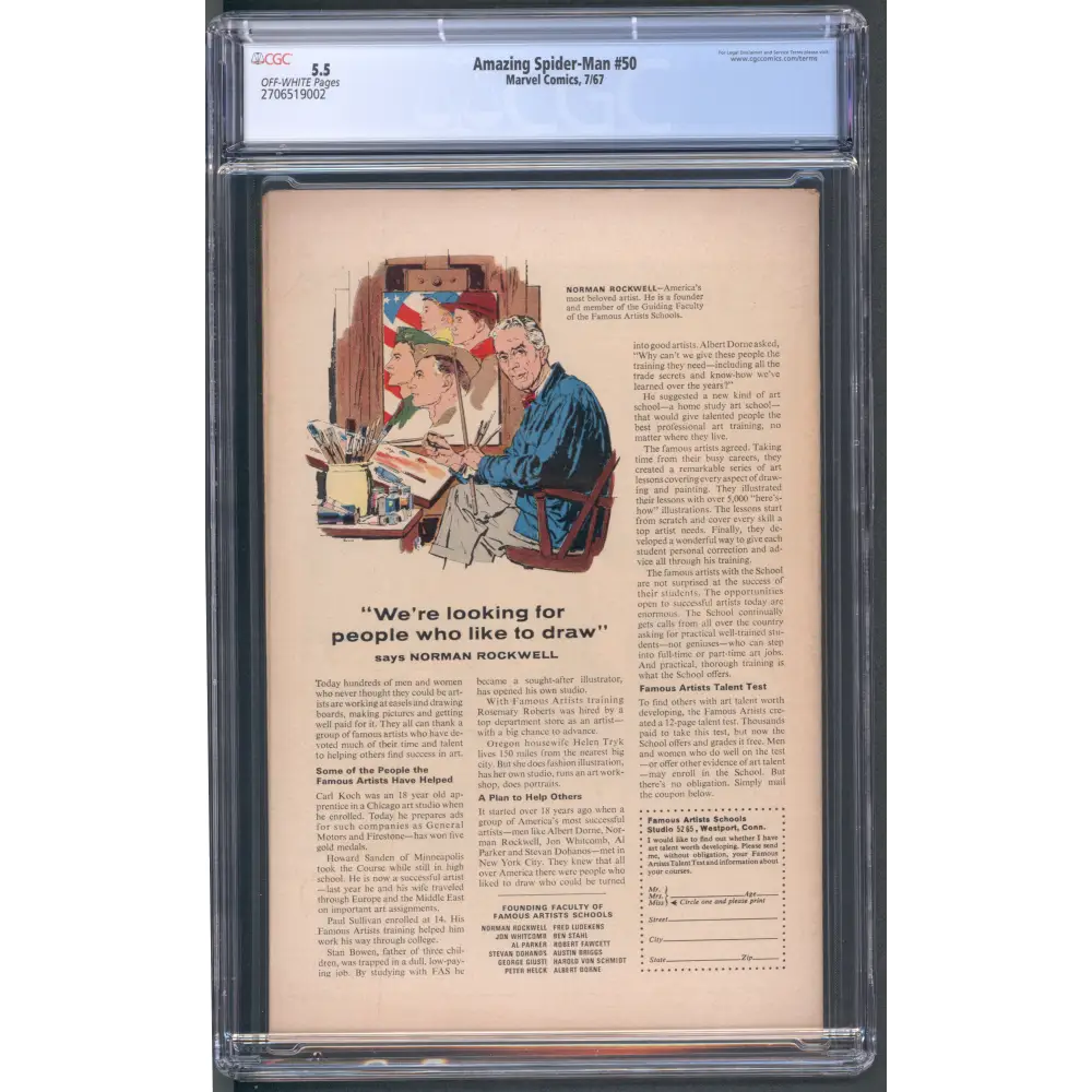 Amazing Spider-Man #50 CGC 5.5 / 1st Kingpin (Wilson Fisk) / John Romita Art