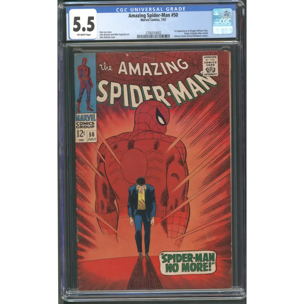 Amazing Spider-Man #50 CGC 5.5 / 1st Kingpin (Wilson Fisk) / John Romita Art