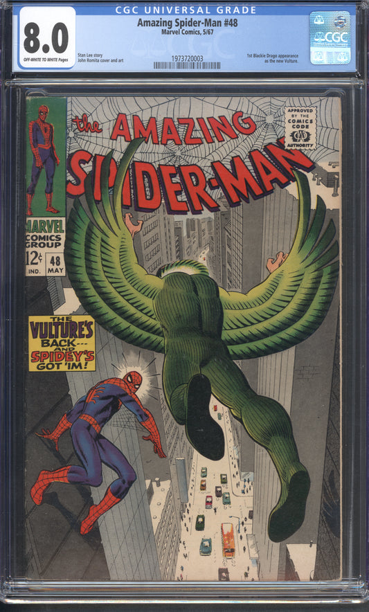 Amazing Spider-Man #48 / CGC 8 / 1st Blackie Drago appearance as the new Vulture - Front Cover