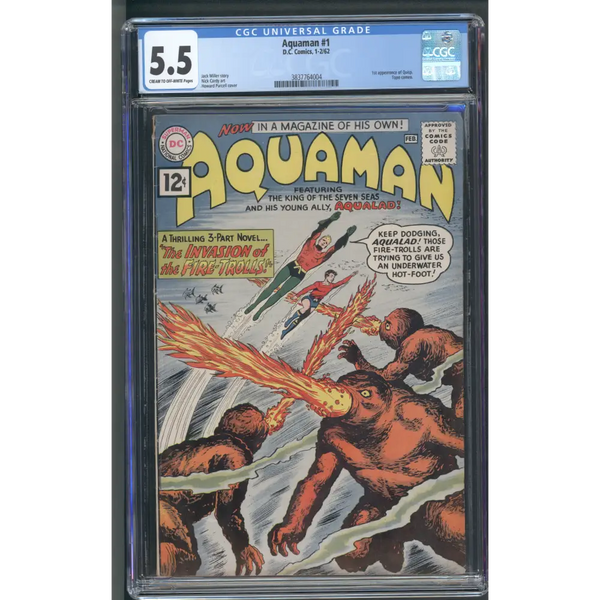 Aquamanaページ Aquaman #1 / Silver Age Key / CGC 5.5 CR/OW Pages – Binary Sundown