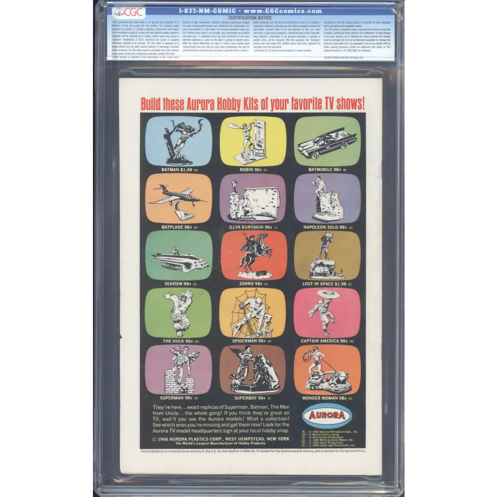 Batman #189 / CGC 6 / 1st Silver Age appearance of the Scarecrow (Jonathan Crane). - Back Cover