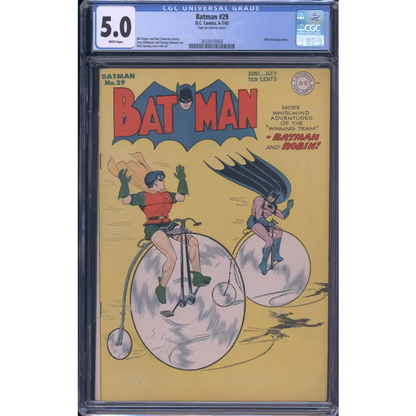 Batman #29 / CGC 5 / Tape on interior cover. Alfred backup story. - Back Cover