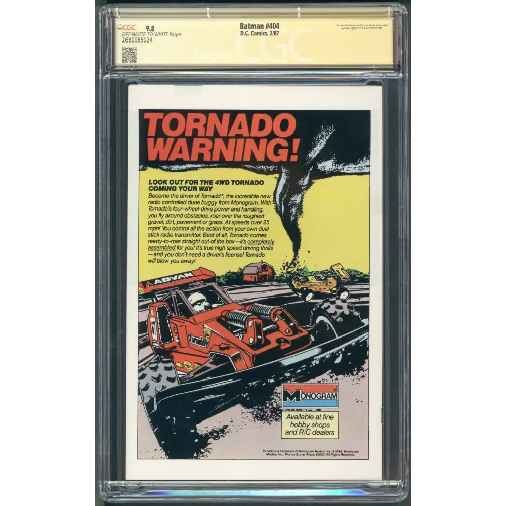 Batman #404 CGC 9.8 Signature Series - Frank Miller Verified