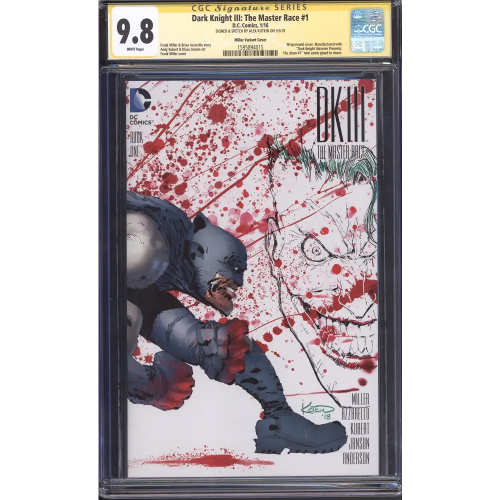 Batman: Dark Knight III: The Master Race #1 / SS: Alex Kotkin / CGC 9.8 / White Pages