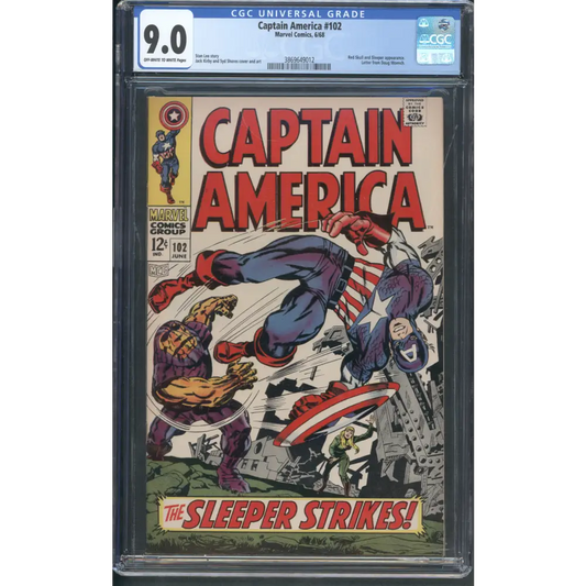Captain America #102 / CGC 9 / Red Skull and Sleeper appearance. Letter from Doug Moench. - Front Cover