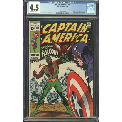 Captain America #117 / CGC 4.5 / Origin and 1st appearance of the Falcon (Sam Wilson) and Redwing. Red Skull appearance. M.O.D.O.K. cameo. - Front Cover