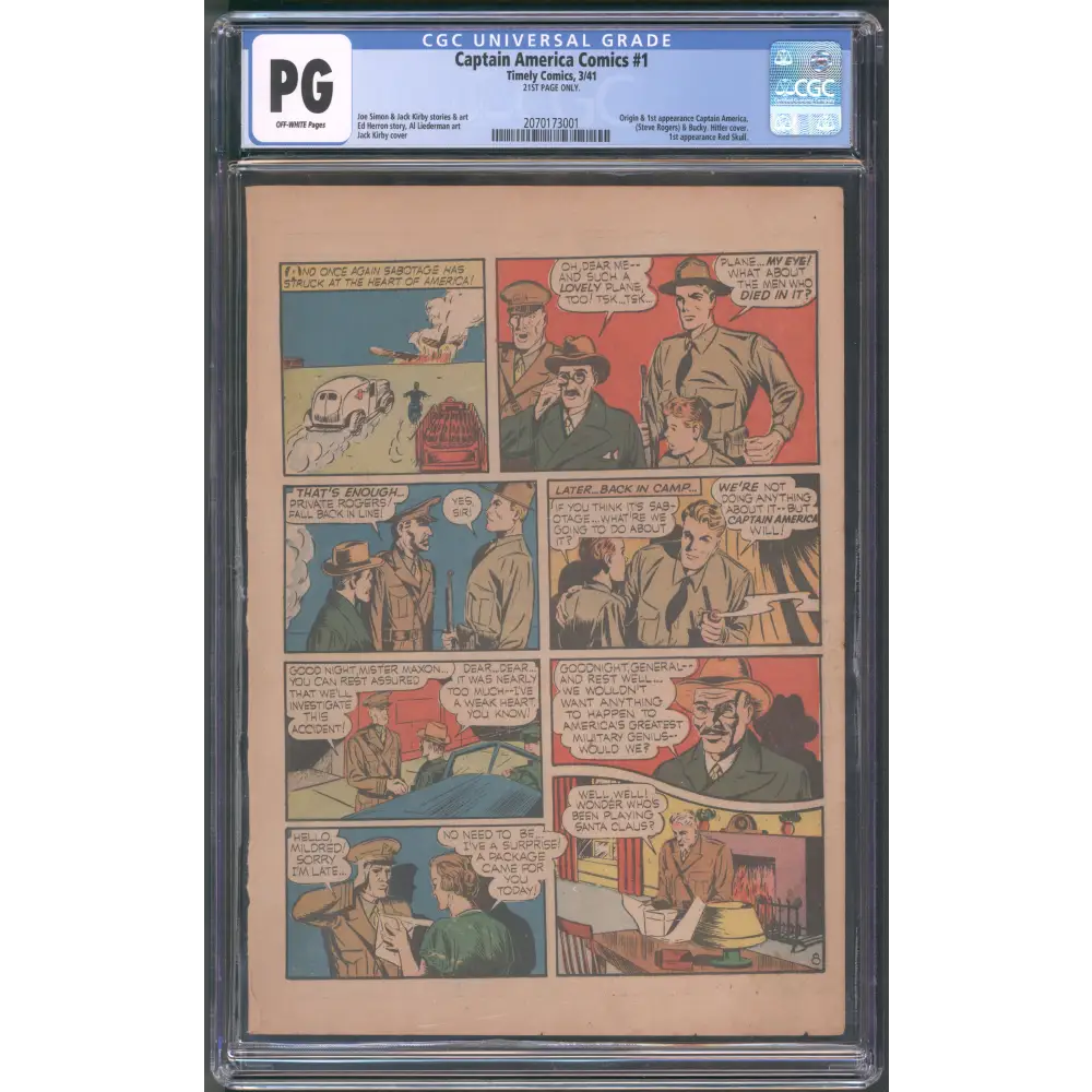Captain America Comics #1 - 1st Captain America - PG Only
