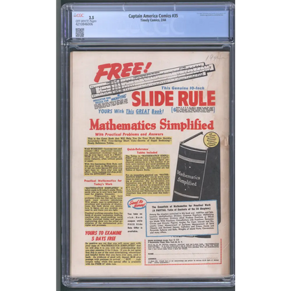 Captain America Comics #35 CGC 3.5