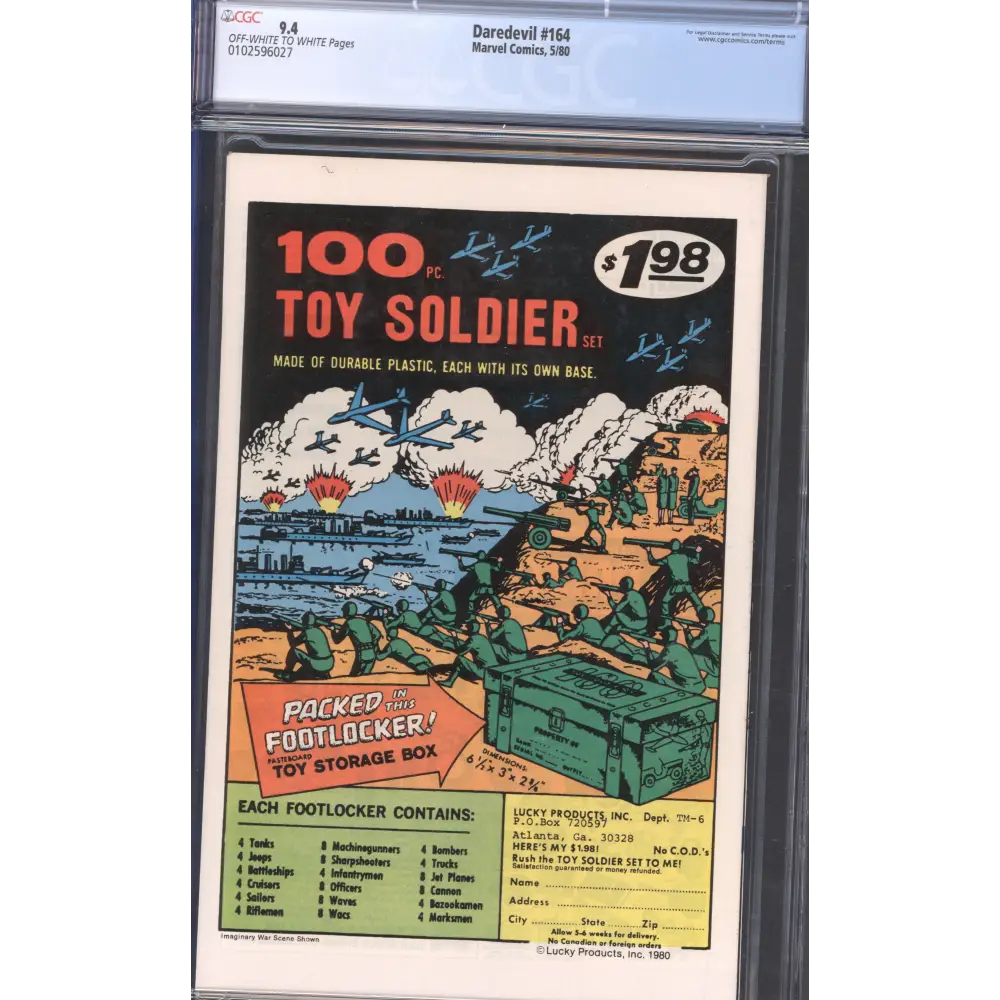 Daredevil #164 / CGC 9.4 / Frank Miller Art