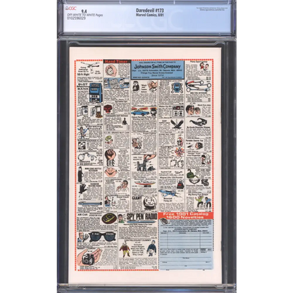 Daredevil #173 / CGC 9.4 / Frank Miller Art