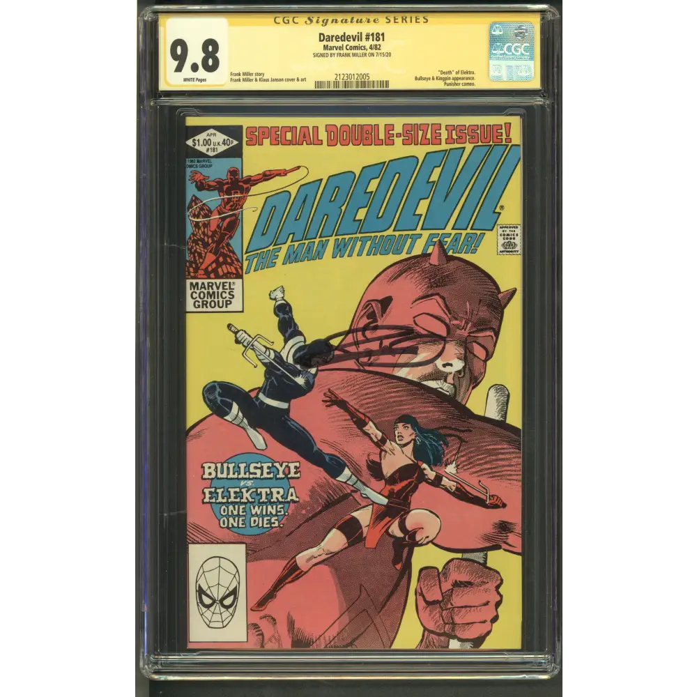 Daredevil #181 CGC 9.8 / Signed by Frank Miller / White Pages