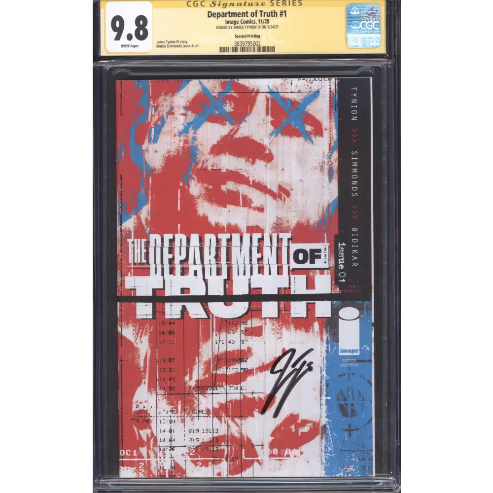 Department of Truth #1 / CGC 9.8 /SS: James Tynion / White Pages / First Print