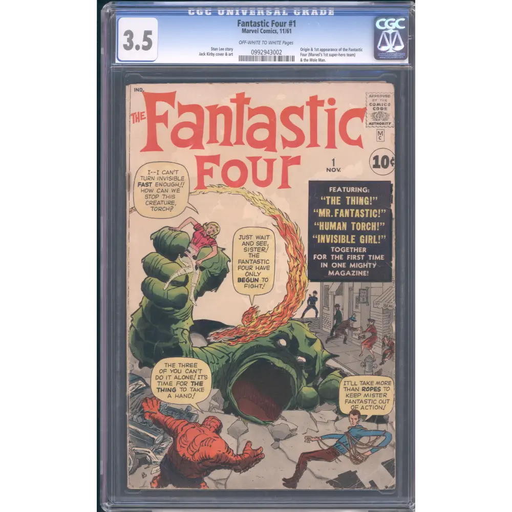 Fantastic Four #1 / CGC 3.5 / Origin & 1st appearance of the Fantastic Four (Marvel's 1st super-hero team) & the Mole Man. - Front Cover