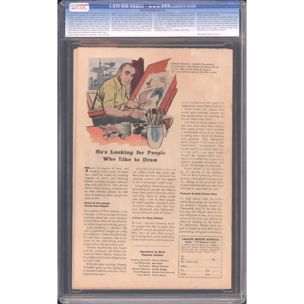 Fantastic Four #1 / CGC 3.5 / Origin & 1st appearance of the Fantastic Four (Marvel's 1st super-hero team) & the Mole Man. - Back Cover