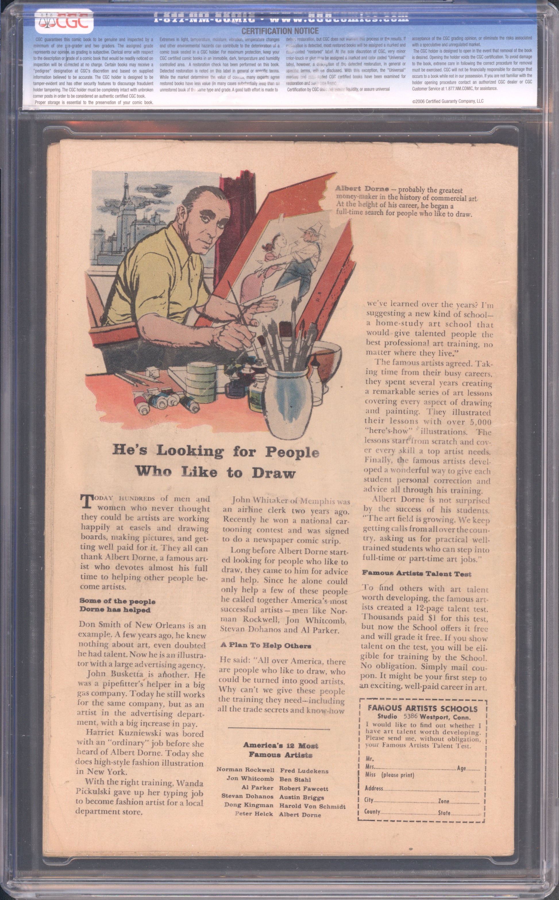 Fantastic Four #1 / CGC 3.5 / Origin & 1st appearance of the Fantastic Four (Marvel's 1st super-hero team) & the Mole Man. - Back Cover