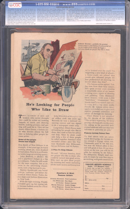 Fantastic Four #1 / CGC 3.5 / Origin & 1st appearance of the Fantastic Four (Marvel's 1st super-hero team) & the Mole Man. - Back Cover