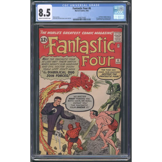 Fantastic Four #6 CGC 8.5 / 1st Marvel Villain Team Up (Doom + Namor)