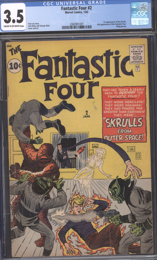 Fantastic Four #2 / CGC 3.5 /  1st Skrulls Appearance