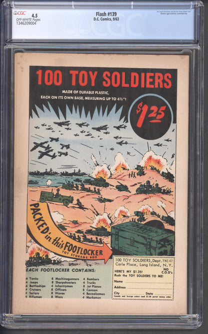 Flash #139 / CGC 4.5 / Origin and 1st appearance of Professor Zoom (Reverse-Flash). - Back Cover