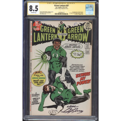 Green Lantern #87 / CGC 8.5 / First John Stewart / Signature Series: Neal Adams