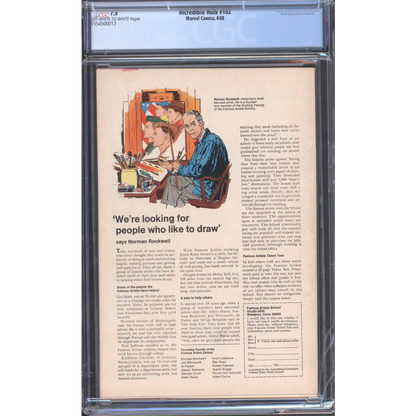 Incredible Hulk #102 /CGC 7.5 / Continuation from TTA #101 / Origin Retold