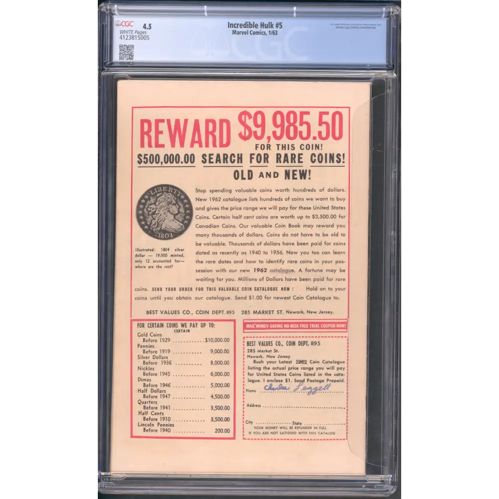 Incredible Hulk #5 CGC 4.5