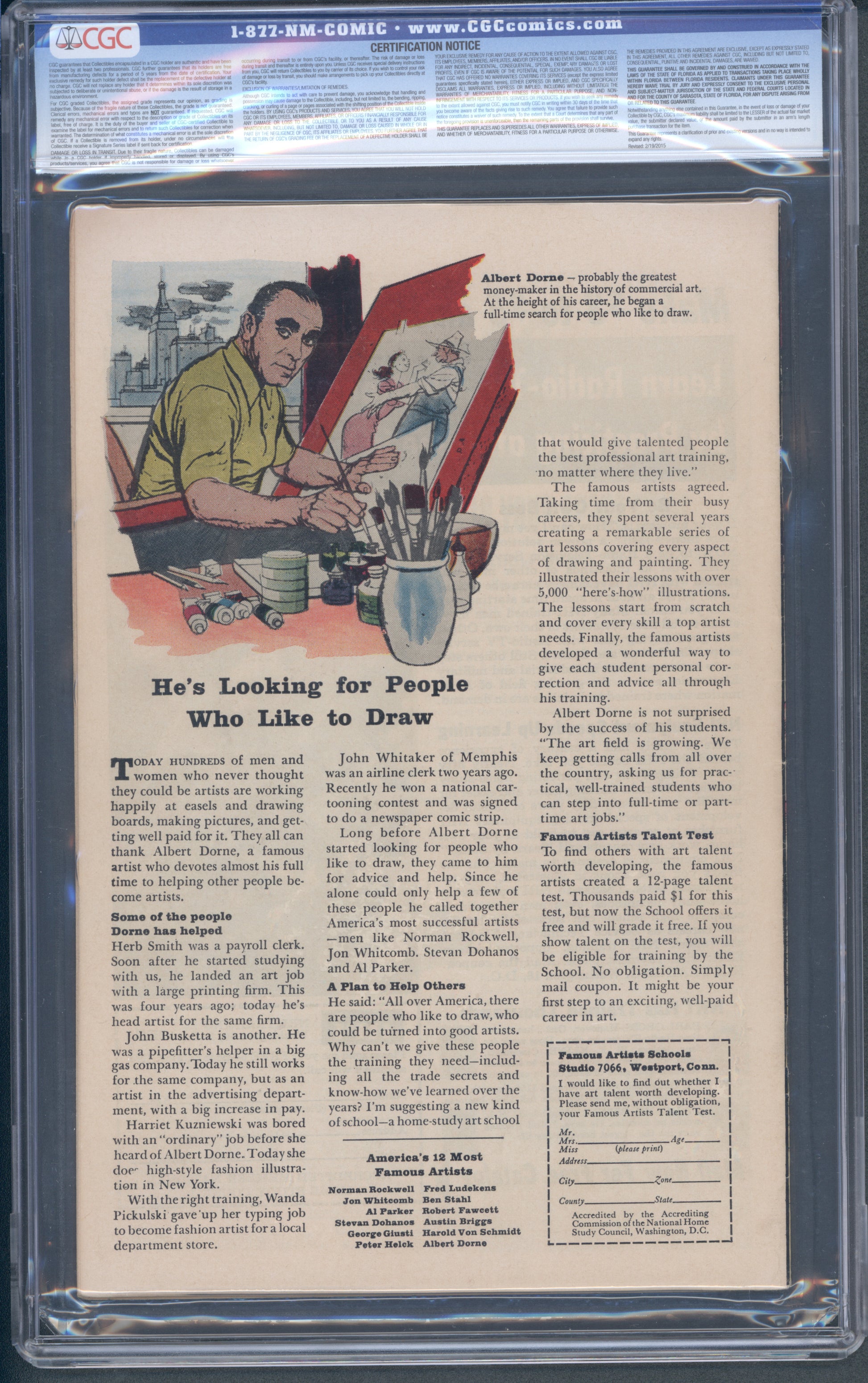Journey Into Mystery #98 / CGC 8.5 / Origin and 1st appearance of the Human Cobra (Klaus Voorhees). - Back Cover