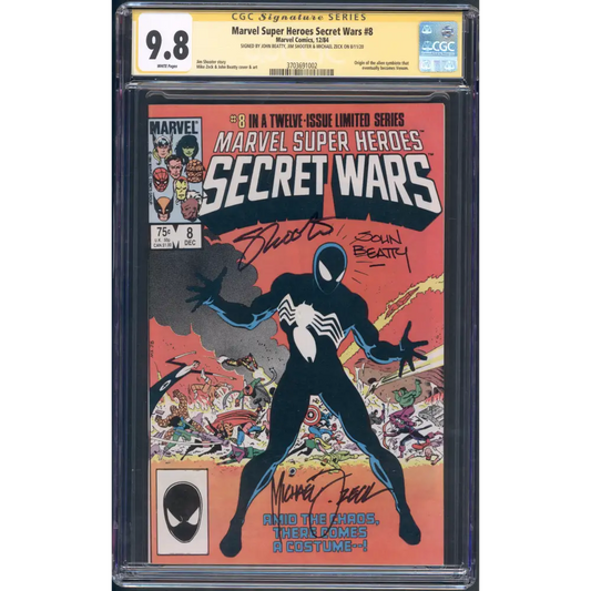 Marvel Secret Wars #8 CGC 9.8 / 1st Symbiote / 3X Sig: Shooter Zeck & Beaty