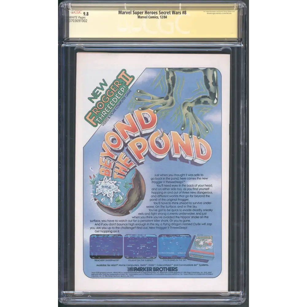 Marvel Secret Wars #8 CGC 9.8 / 1st Symbiote / 3X Sig: Shooter Zeck & Beaty