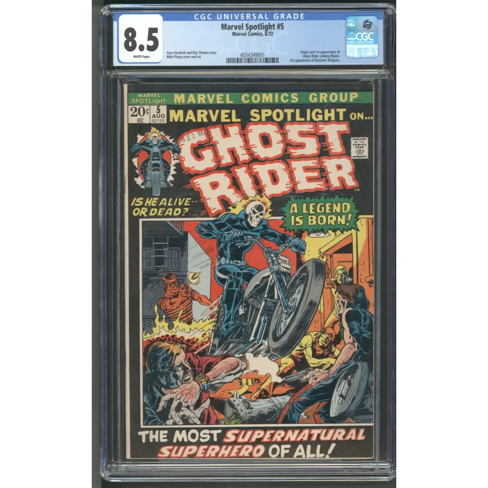 Marvel Spotlight #5 / CGC 8.5 / White Pages! / 1st Ghost Rider! Key Comic!