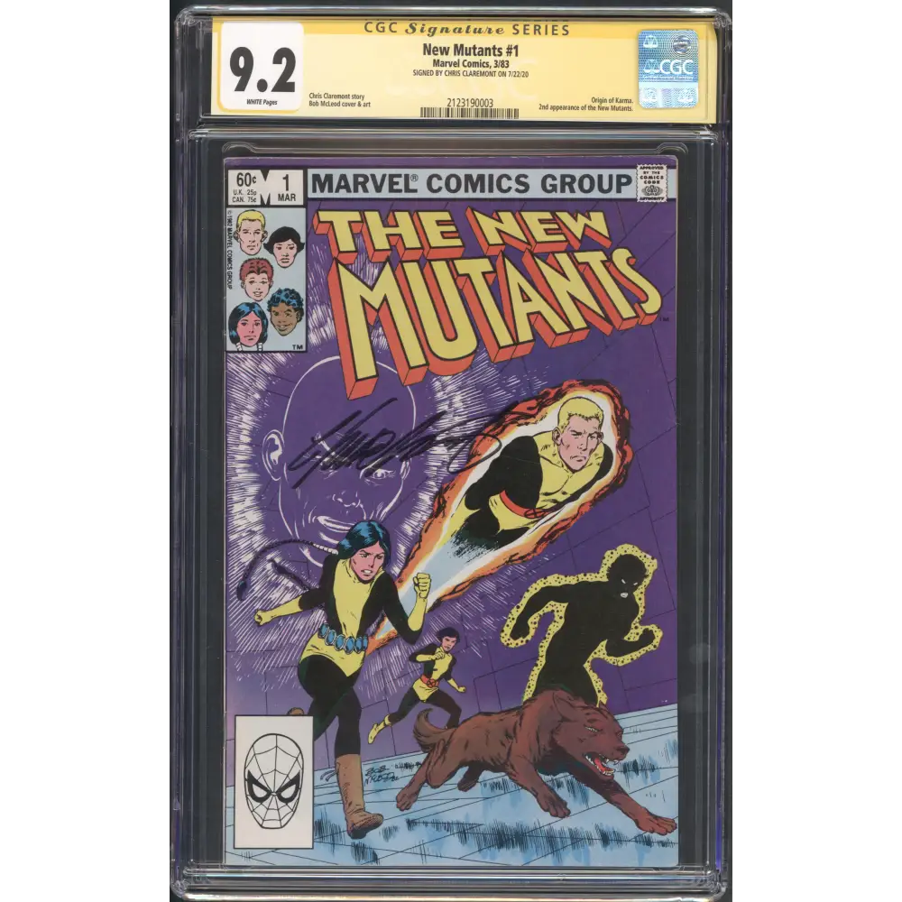 New Mutants #1 / CGC 9.2 / Chris Claremont Signature / White Pages