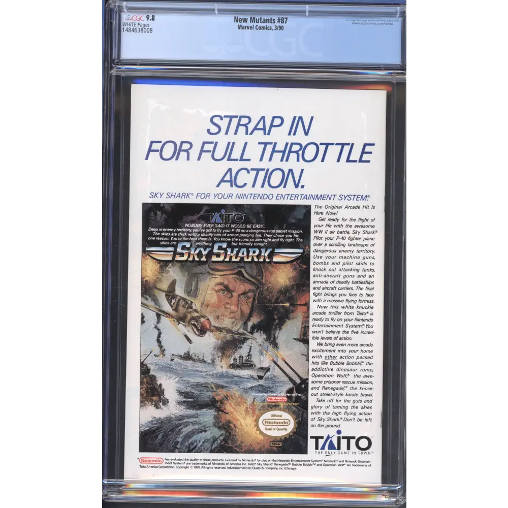 New Mutants #87 / CGC 9.8 / First Cable / White Pages