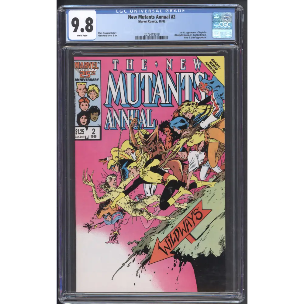 New Mutants Annual #2 / CGC 9.8 / 1st US Appearance of Psylocke / White Pages