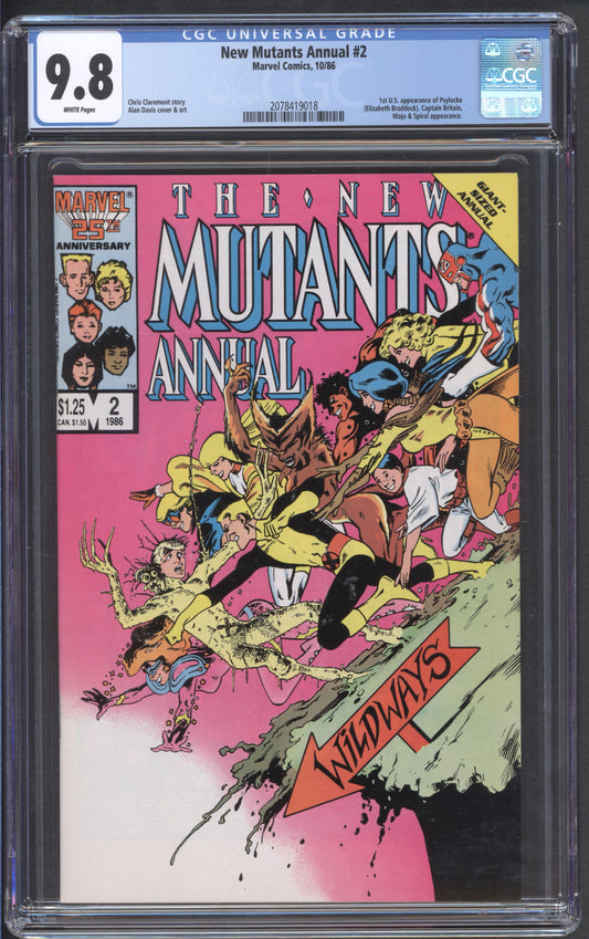 New Mutants Annual #2 / CGC 9.8 / 1st US Appearance of Psylocke / White Pages